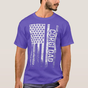 Mannen eigenaar van Corgi: Amerikaanse vlag Corgi  T-shirt