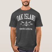 Mannen eikeneiland NC  gekruiste riemen boot T-shirt (Voorkant)