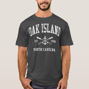 Mannen eikeneiland NC  gekruiste riemen boot T-shirt