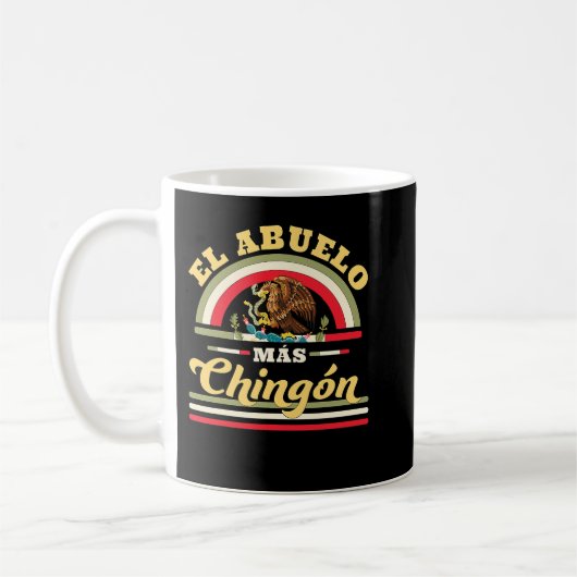 Mannen El Abuelo Mas Chingon Funny Mexican Flag Co Koffiemok (Links)