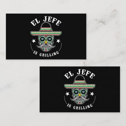 Mannen El Jefe houdt zich schaamteloos tegen Mexic Visitekaartje (Voorkant / Achterkant)