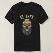 Mannen El Jefe Mannen de Boss Bearded Sugar Skull  T-shirt (Design voorkant)
