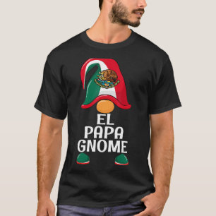 Mannen El Papa Gnome Mexicaanse vlag Gnome Papa T-shirt