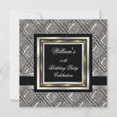 Mannen Elegant Black Gold Silthday Metal 2 Kaart (Voorkant)