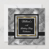 Mannen Elegant Black Gold Silthday Metal Kaart (Voorkant)