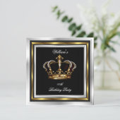 Mannen Elegant Black Silver Kaart (Staand voorkant)