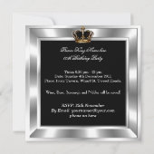 Mannen Elegant Black Silver King Kaart (Achterkant)