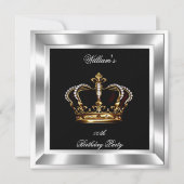 Mannen Elegant Black Silver King Kaart (Voorkant)