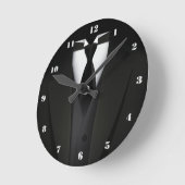 Mannen Elegant Black Suit Wall Clock Ronde Klok (Hoek)