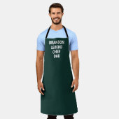 Mannen Elegant Dark Green Modern Simple Pap Chef Schort (Gedragen)