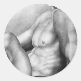 Mannen Elegant Fine Art Nude-Male Bodybuilding Coo Ronde Sticker