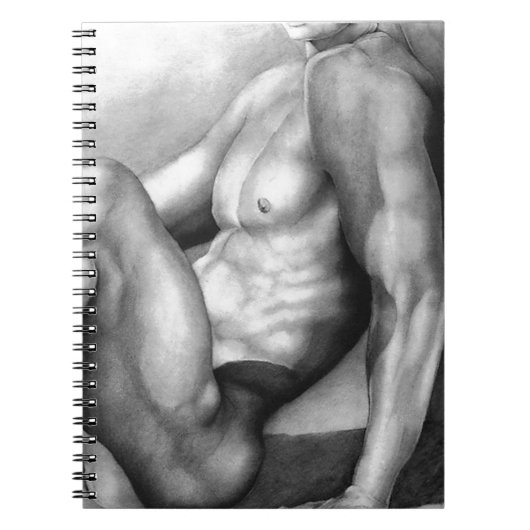 Mannen Elegant Fine Art Nude-male trekkool Notitieboek (Voorkant)