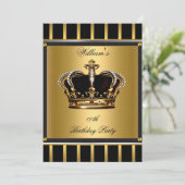 Mannen Elegant Gold Black Stripe Crown 2 Kaart (Staand voorkant)