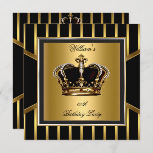 Mannen Elegant Gold Black Stripe Crown Kaart