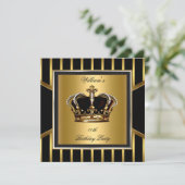 Mannen Elegant Gold Black Stripe Crown Kaart (Staand voorkant)