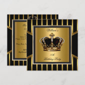 Mannen Elegant Gold Black Stripe Crown Kaart (Voorkant / Achterkant)
