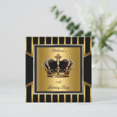 Mannen Elegant Gold Black Stripe Crown Kaart (Staand voorkant)