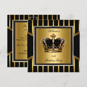 Mannen Elegant Gold Black Stripe Crown Kaart