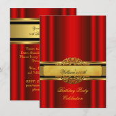 Mannen Elegant Gold Party Kaart (Voorkant / Achterkant)