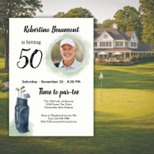 Mannen Elegant Golf Thema Foto 50e verjaardag
