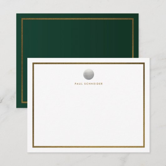 Mannen Elegant Golfing Notitiekaartje (Voorkant / Achterkant)