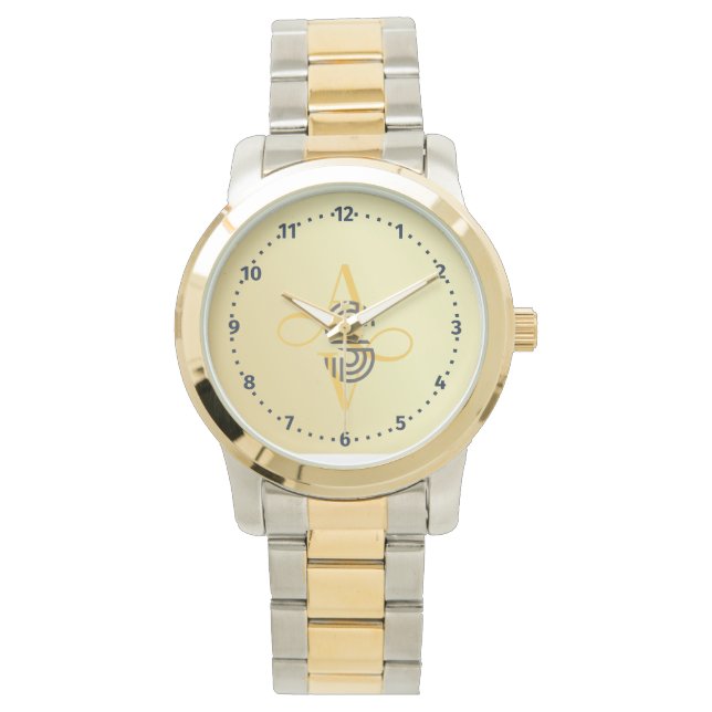 Mannen Elegant Goud Oversized Armband Classic Horloge (Voorkant)