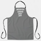 Mannen Elegant Gray Modern Simple Pap Chef Schort (Voorkant)