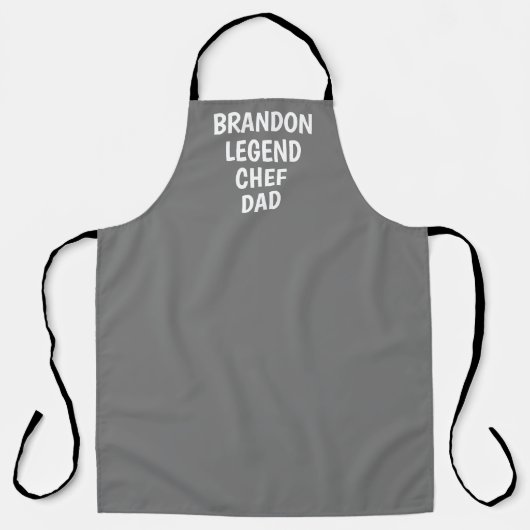 Mannen Elegant Gray Modern Simple Pap Chef Schort (Voorkant)