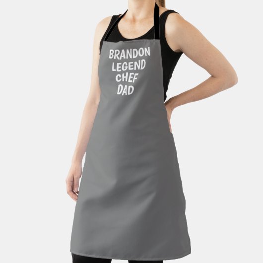 Mannen Elegant Gray Modern Simple Pap Chef Schort (Insitu)