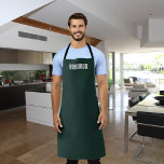 Mannen Elegant Green White Name Modern Simple Schort<br><div class="desc">Elegant,  modern,  stijlvol,  eenvoudig groen en wit schort. Perfect voor de verjaardag,  Vaderdag. Personaliseer met jouw naam.</div>
