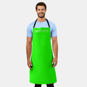 Mannen Elegant Groene Naam Moderne Eenvoudige Chef Schort