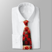 Mannen Elegant Red Rose Print Stropdas. Stropdas (Gebonden)