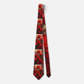 Mannen Elegant Red Rose Print Stropdas. Stropdas (Voorkant)