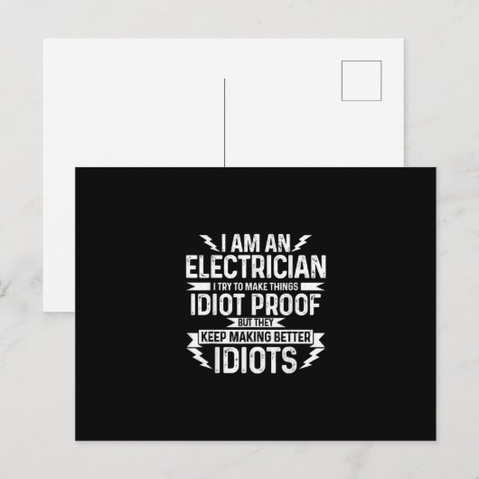 Mannen elektricien die ik probeer te bewijzen briefkaart (Voorkant / Achterkant)