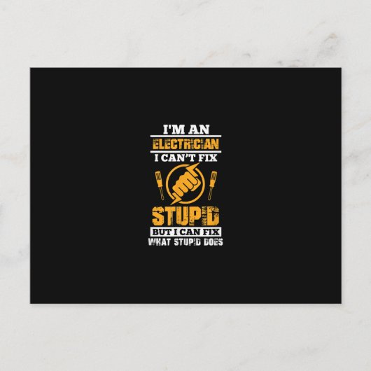 Mannen elektricien grappig ben ik een elektricien  briefkaart (Voorkant)