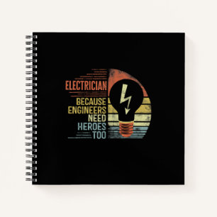 Mannen elektricien omdat ingenieurs ook helden nod notitieboek