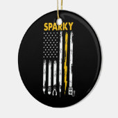 Mannen elektricien US Flag Sparky Tools Keramisch Ornament (Links)
