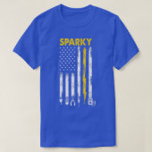 Mannen elektricien US Flag Sparky Tools T-shirt (Design voorkant)