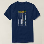Mannen elektricien US Flag Sparky Tools T-shirt (Design voorkant)
