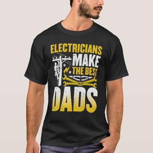 Mannen elektriciens maken de beste Dads Wireman El T-shirt (Voorkant)