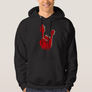 Mannen elektrische gitaar duivel hoorns duivel han hoodie