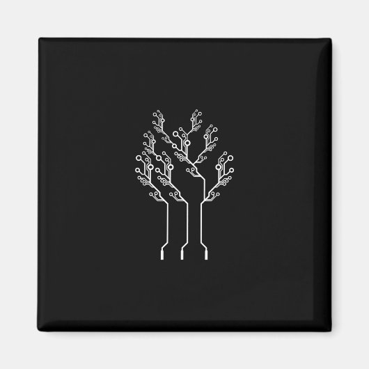 Mannen elektronicamonteur Computer Nerd Magneet (Voorkant)