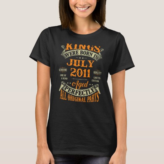 Mannen elfde verjaardag voor in juli 2011 geboren  t-shirt (Voorkant)