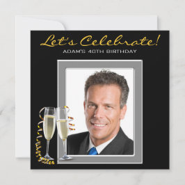 Mannen Elk Nummer Foto Verjaardagsfeest Kaart