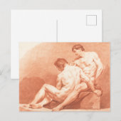 Mannen Embracing Briefkaart (Voorkant / Achterkant)