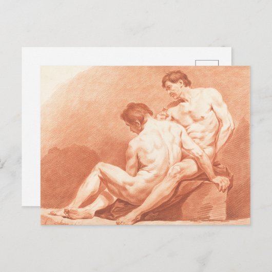 Mannen Embracing Briefkaart (Voorkant / Achterkant)