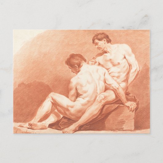 Mannen Embracing Briefkaart (Voorkant)