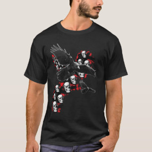Mannen Emo jongens Gothic muziek Kraaien in vlucht T-shirt