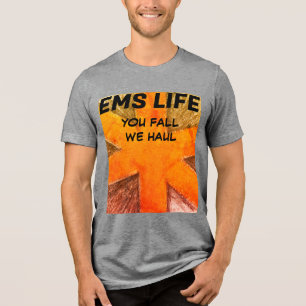 Mannen EMS Life oranje levensster Tri-Blend Shirt