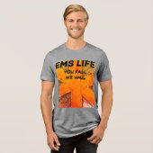 Mannen EMS Life oranje levensster Tri-Blend Shirt (Voorkant volledig)